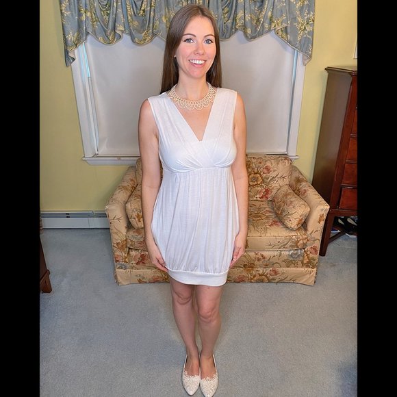 White Mini Dress Appropriate Behavior Size M - Picture 1 of 4
